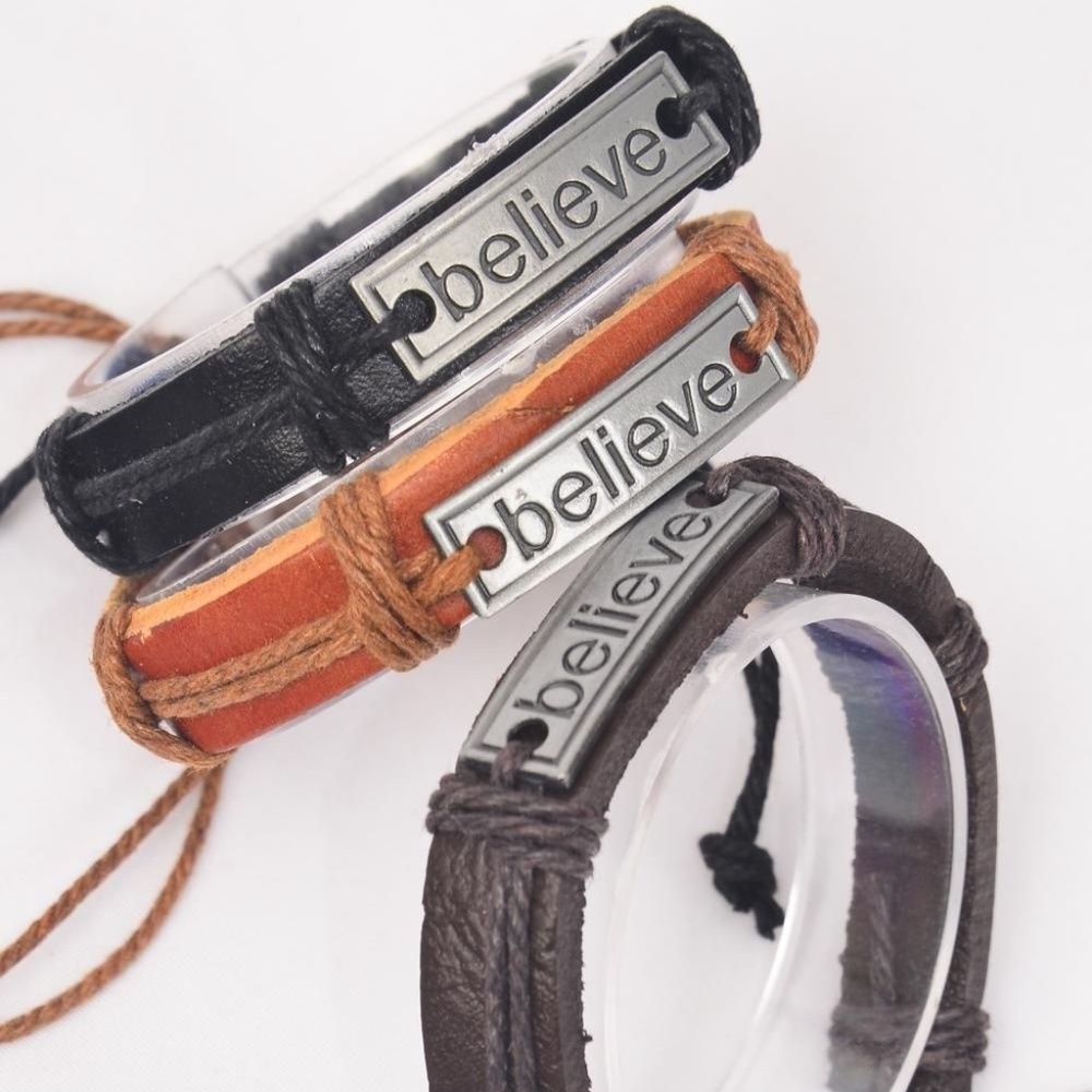 BOGO  🎉Believe Real leather bracelet